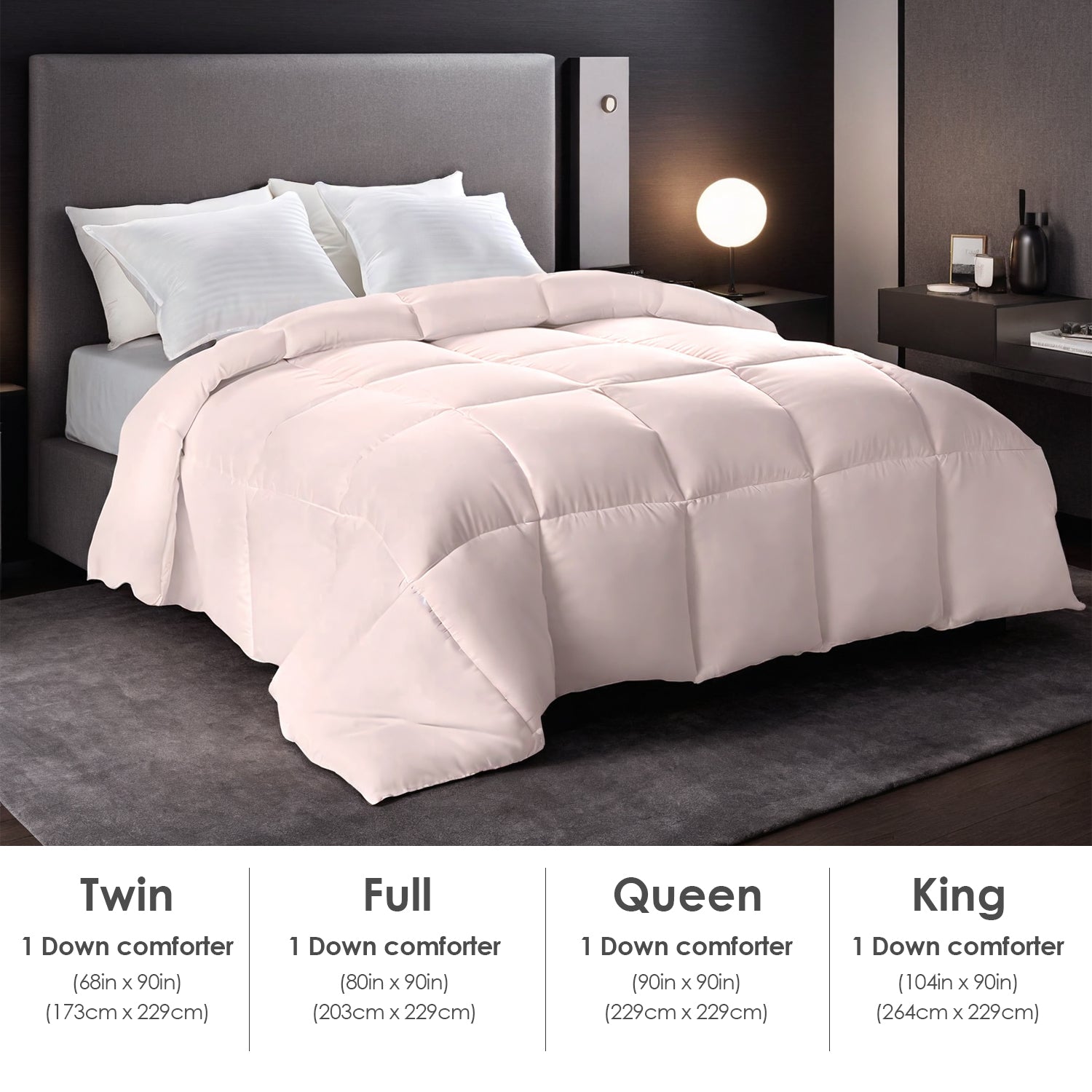 Pink Extra Large Plump Thick Duvet Enhanced Warmth Skin Friendly Comfort. Fits Single Double Beds. Luxury Hotel Grade Insert For Bedroom Use. Perfect Christmas Gift Replacement. Colchas