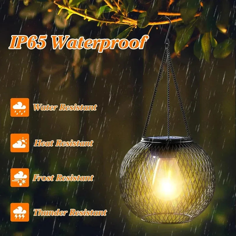 Solar Lantern Outdoor, Ortiny Upgraded Solar Lights for Outside Decorative Outdoor Hanging Lights Waterproof Solar Lanterns 