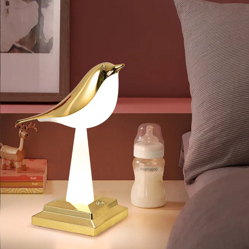 Bedroom Bedside Bird Square Night Light Charging Touch Atmosphere Table Lamp lámpara de mesa
