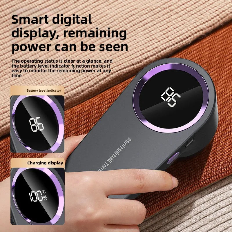 Portable Lint Remover Clothing USB Rechargeable Sweater Fabric Shaver LED Digital Electric Lint Shaver Remover