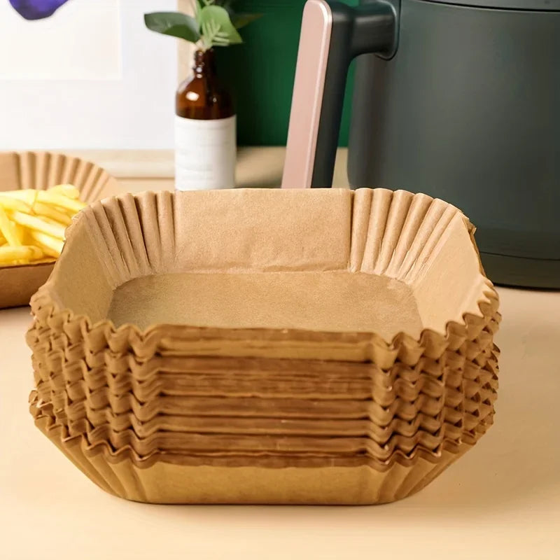 50/100pcs Square Silicone Oil Paper Mini Air Fryer Liner Suitable For Most Air Fryers Non Stick Air Fryer 