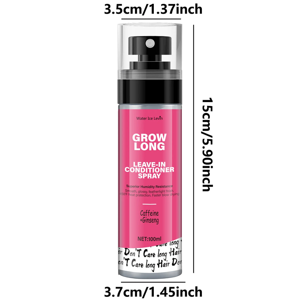Leave-In Conditioner Spray and Softener, Long Biotin - Anti-Frizz Deep Conditioner for Split Ends and Fracture - Vitamin E, Caffeine and Ginseng, Suitable for Curly Hair, Dry and Damaged Hair 