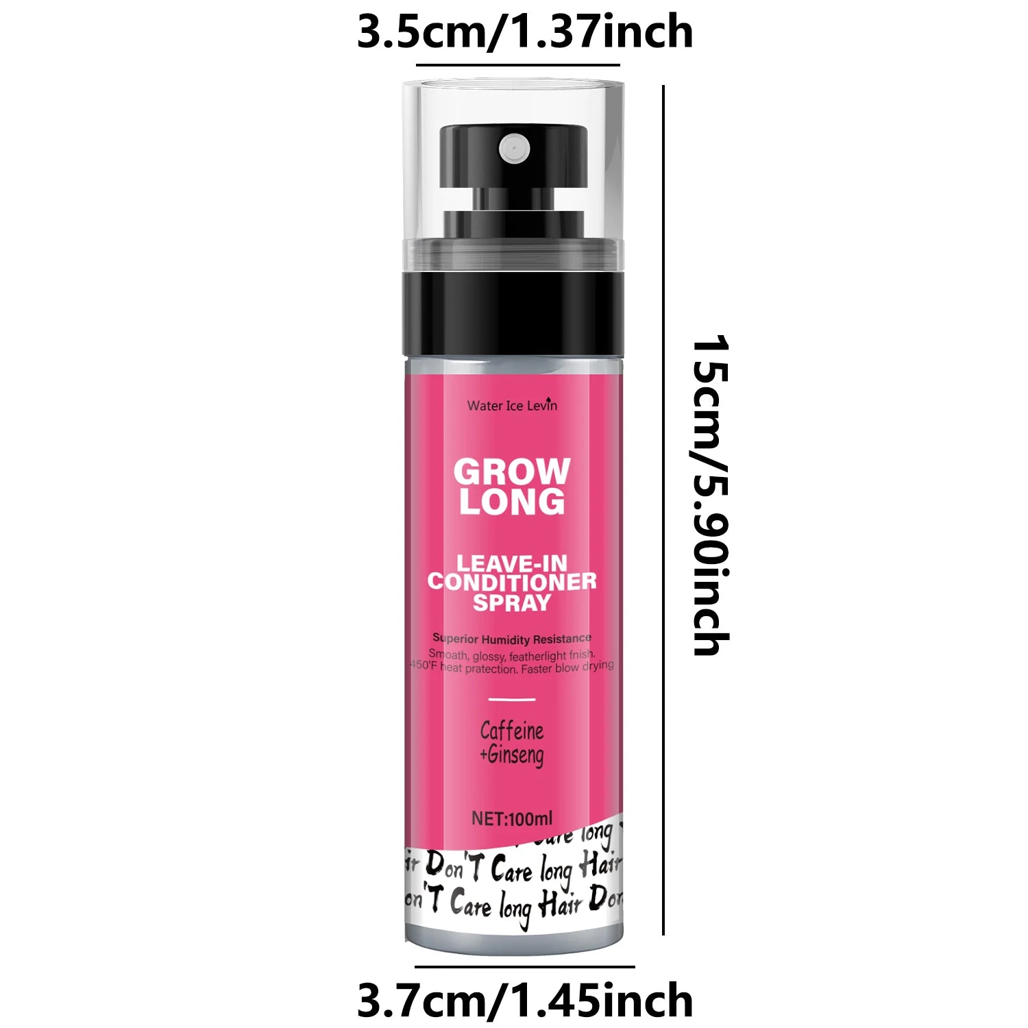Leave-In Conditioner Spray and Softener, Long Biotin - Anti-Frizz Deep Conditioner for Split Ends and Fracture - Vitamin E, Caffeine and Ginseng, Suitable for Curly Hair, Dry and Damaged Hair 