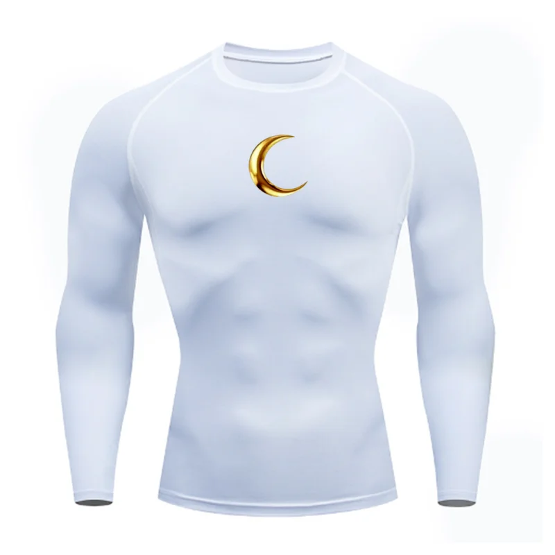 Men's Slim Fit Fashionable Fitness Sportswear 2026 T-Shirt Pattern Top Tight Training Suit Compressed Running Basketball Gear