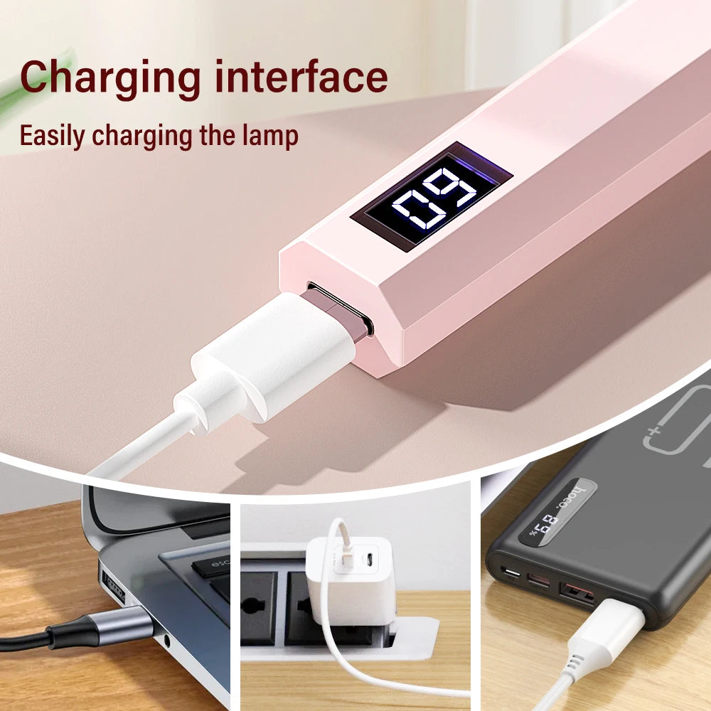 YIKOOLIN Mini Handheld UV Light Fast Gel Nail Drying Lamp for Home Salon Tools Professional Nail Phototherapy Flashlight Pen 