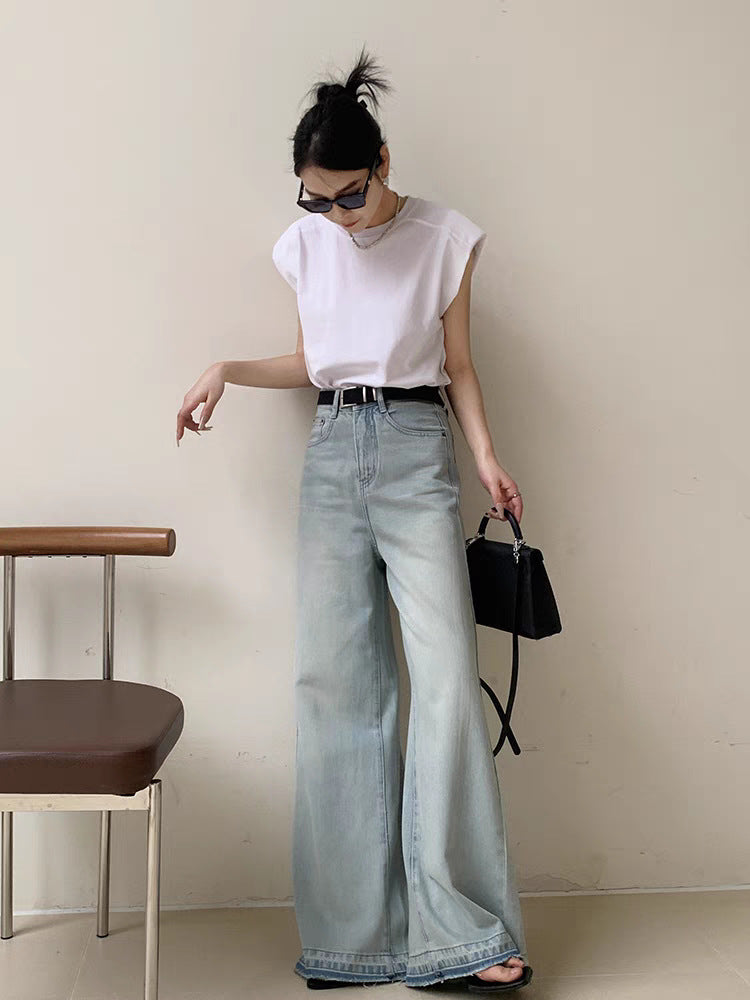 Loose Slimming And Straight Wide Leg Mop Pants