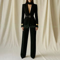 2025 New Style 2 Pieces Blazer Suits for Women Solid Color Office Wear Woman Pant Outerwear Sets Outfits Conjuntos De Mujer 