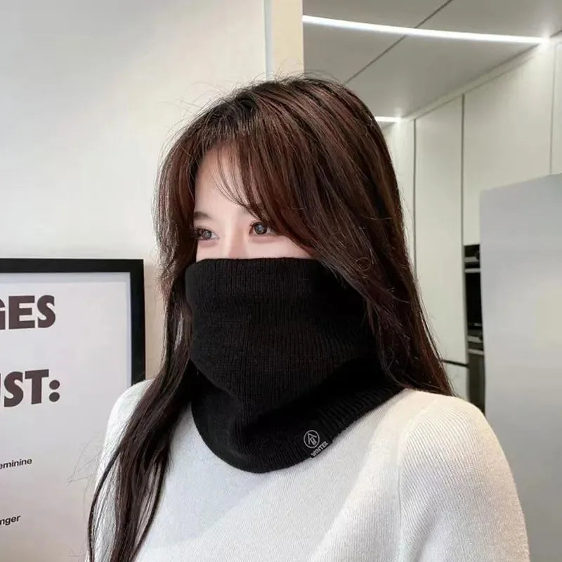 Fashion Women Knitted Scarf Solid Cashmer Like Winter Snood Scarves Lady Warm Thick Unisex Men Neck Scarfs Ring 