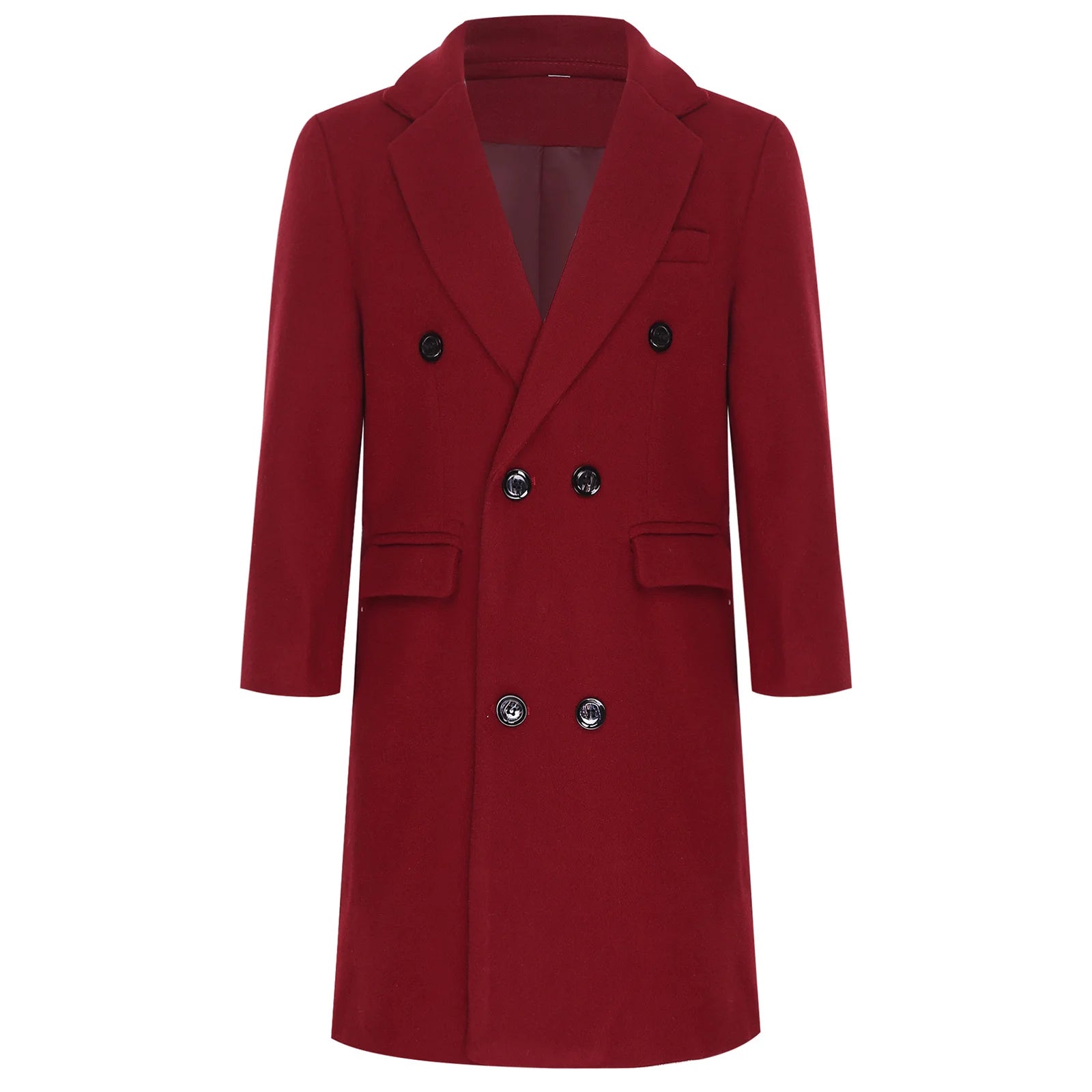 Kids Boys Warm Long Trench Coat Fall And Winter Double-breasted Coat Long Sleeve Tailcoat Long Jacket Birthday Party Costumes