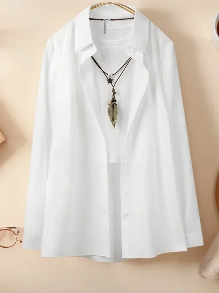 Plus Size Women Shirts 2025 Summer Loose Casual Fashion Tops Elegant Korean Style Solid Sweet Cute Blouses Single-breasted Lapel