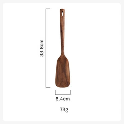 1-5pcs Slotted Spurtle Spatula Sets for Stirring  Natural Teak Kitchen Utensil Set Heat Resistant Non Stick Wood Cookware