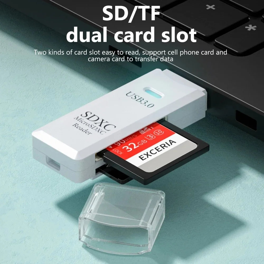 2 IN 1 USB 3.0 /USB 2.0 Card Reader SD TF Card Memory Card Reader High Speed Smart Card reader Adapter For PC Laptop Accessories