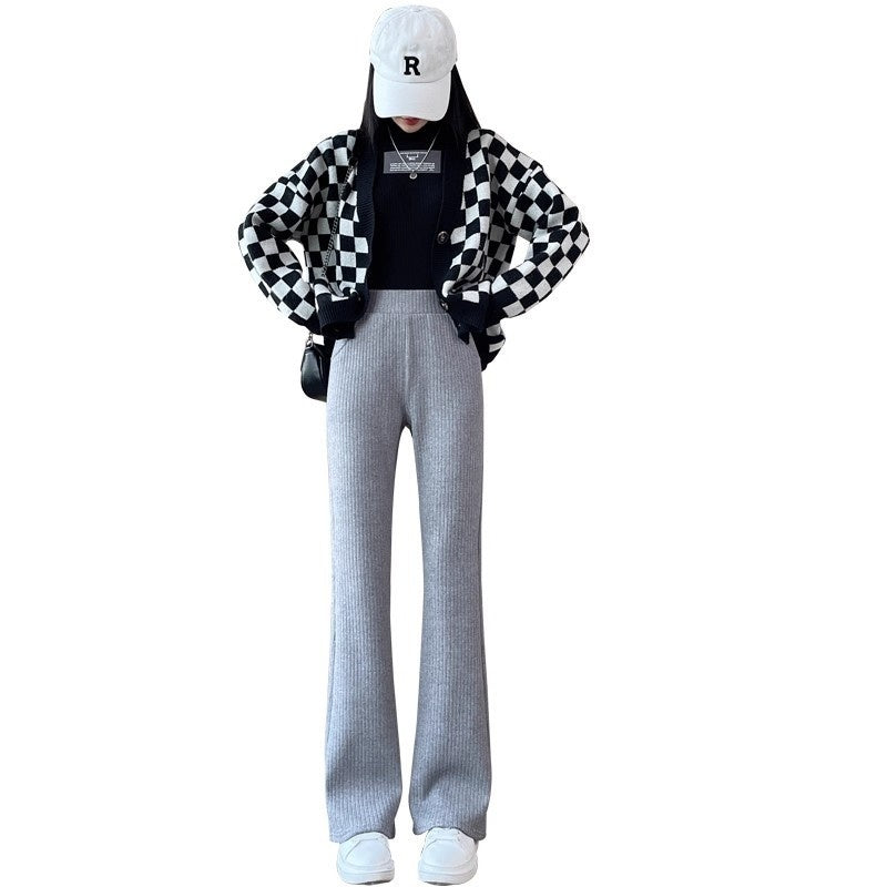 Chenille Wide-leg Pants For Women Extra-thick Version