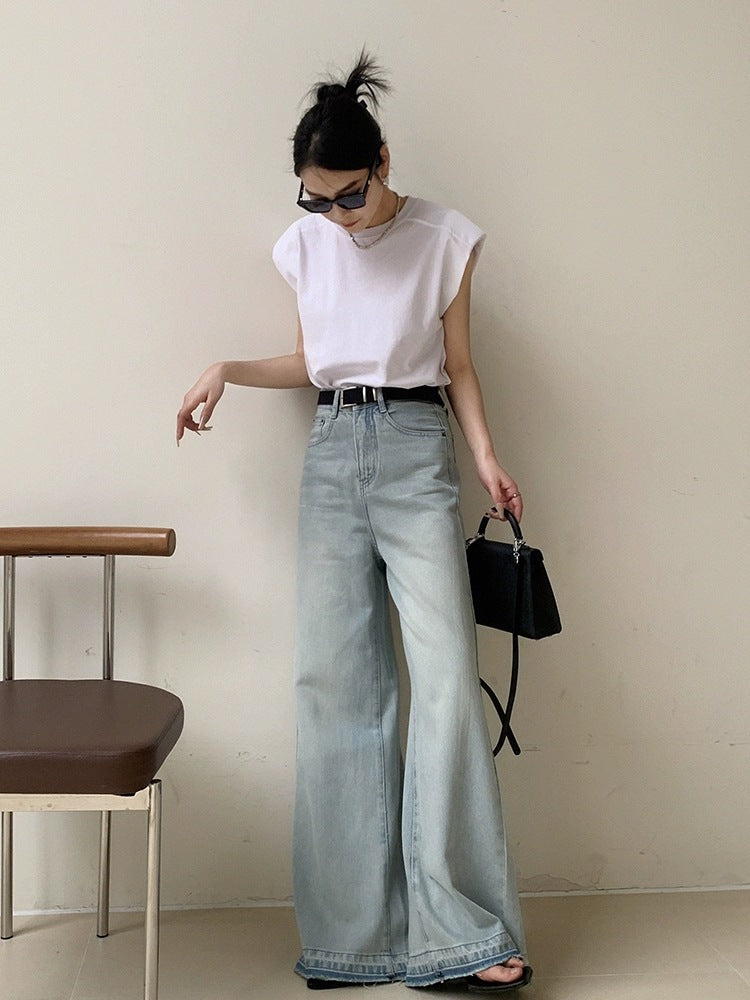Loose Slimming And Straight Wide Leg Mop Pants