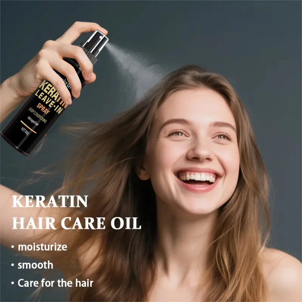 Hair Repair Growth Leave In Spray 1+1 Pack 100g Collagen Biotin Keratin Vitamin C Damaged Hair Moisturizing Spray Cheap