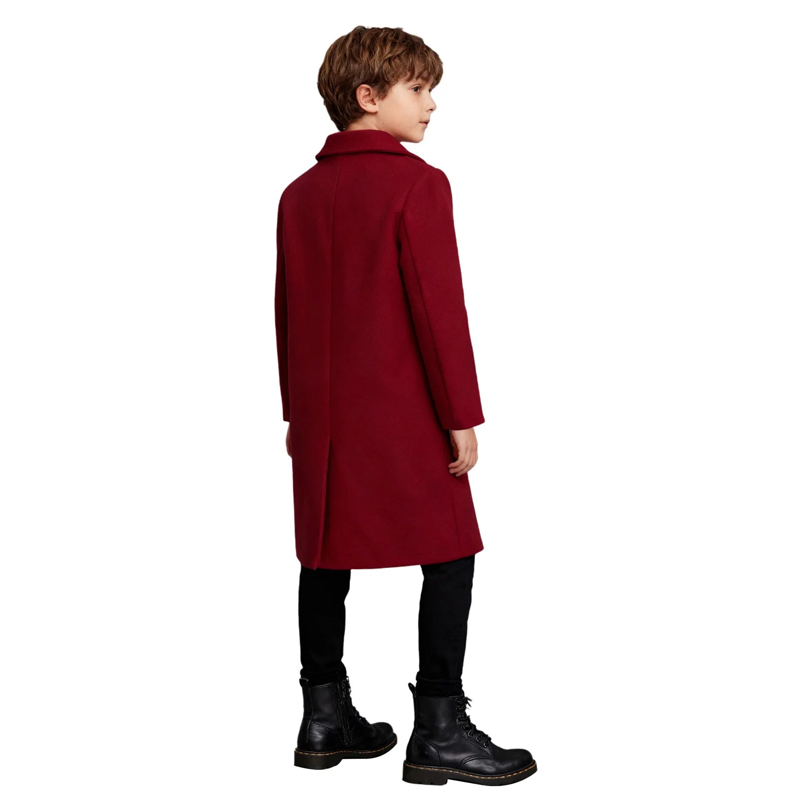 Kids Boys Warm Long Trench Coat Fall And Winter Double-breasted Coat Long Sleeve Tailcoat Long Jacket Birthday Party Costumes