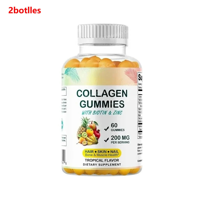 Hydrolyzed Collagen Gummies with Biotin Zinc for Skin Hair Nails Health Dietary Supplement