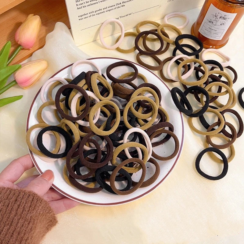 50/100 black hair clips, suitable for girls. | High-elasticity hair bands, hair tie holders, ponytail fasteners, and accessories