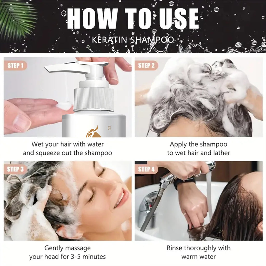 Keratin & Collagen Shampoo for Damaged Hair, Deep Conditioning Repair, Color Safe & Moisturizing, with Biotin, Fast Shipping