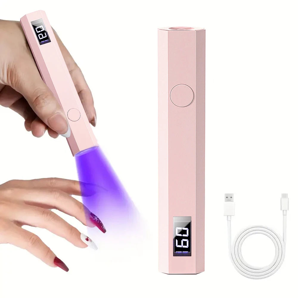 YIKOOLIN Mini Handheld UV Light Fast Gel Nail Drying Lamp for Home Salon Tools Professional Nail Phototherapy Flashlight Pen 
