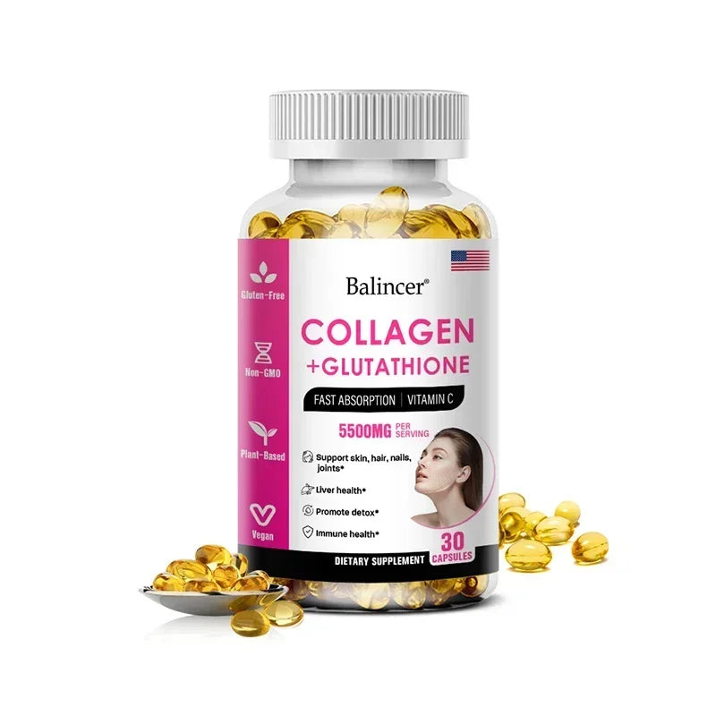 Glutathione Collagen Supplement - Maintain Youthful Vitality - Support Skin Health, Antioxidant Supplement, Non-GMO 
