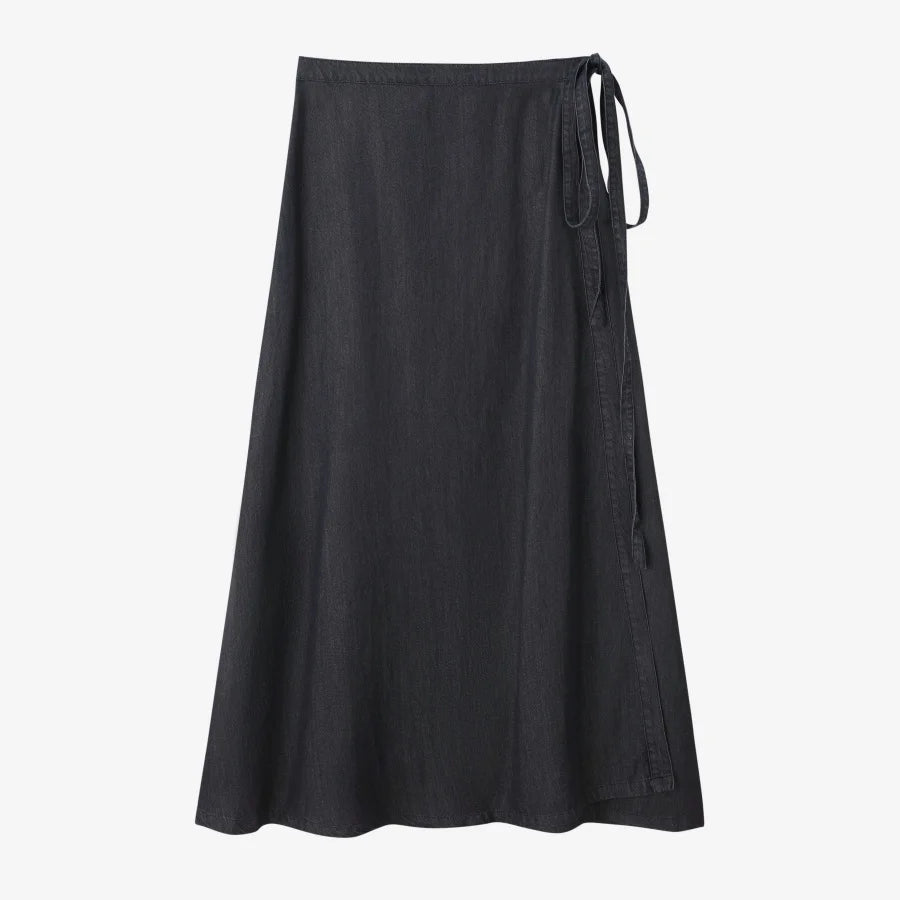 AS AW25 denim one pieces wrap skirts adjustable waist woman clothing 