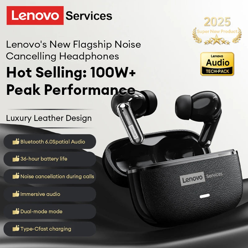 Lenovo 2026 AI Real Time Translation Wireless Earphones TWS Hi-Fi IMAX-level Sound Earphones Stereo ENC Noise Canceling Earbuds 