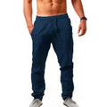 Men's Cotton Linen Pants Male Autumn New Breathable Solid Color Linen Trousers Fitness Streetwear S-3XL 
