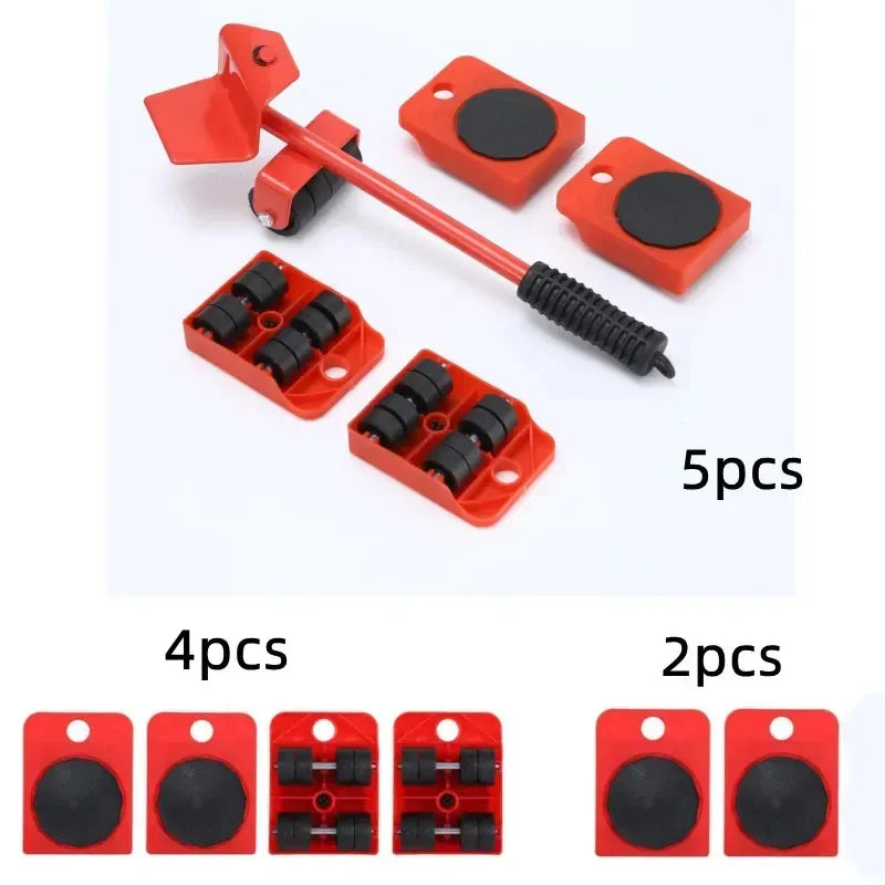 Heavy Duty Furniture Mover Set - 2/4/5pcs Multipurpose Roller Sliders for Effortless Lifting & Moving, Hardwood Floor Protector 