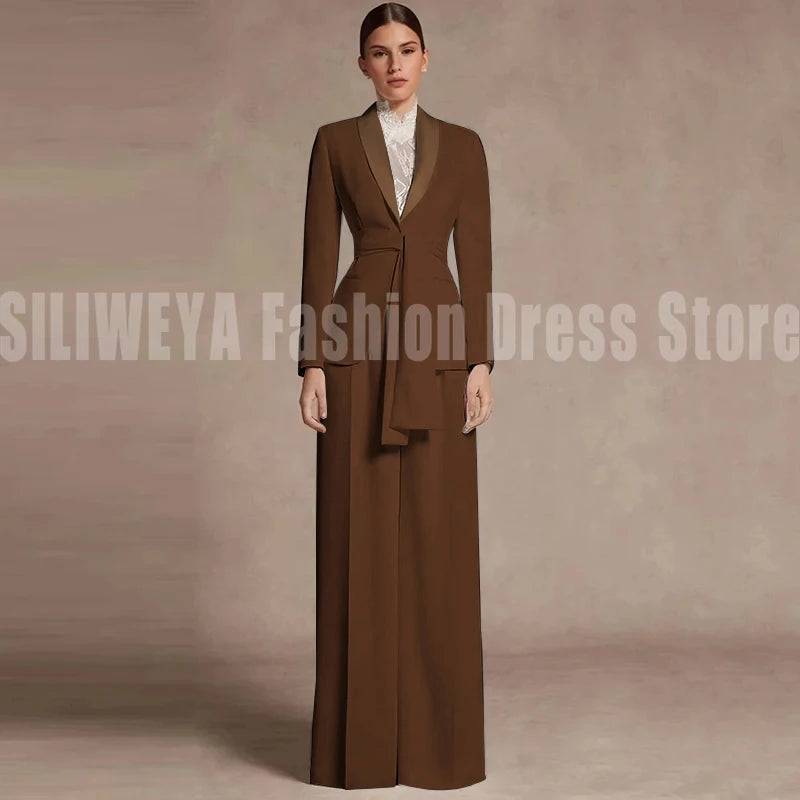 Fashion Office Lady Blazer Pants Female Suit Formal White Jacket Trouser Business Work Wear 2 Piece Set Conjuntos De Mujer