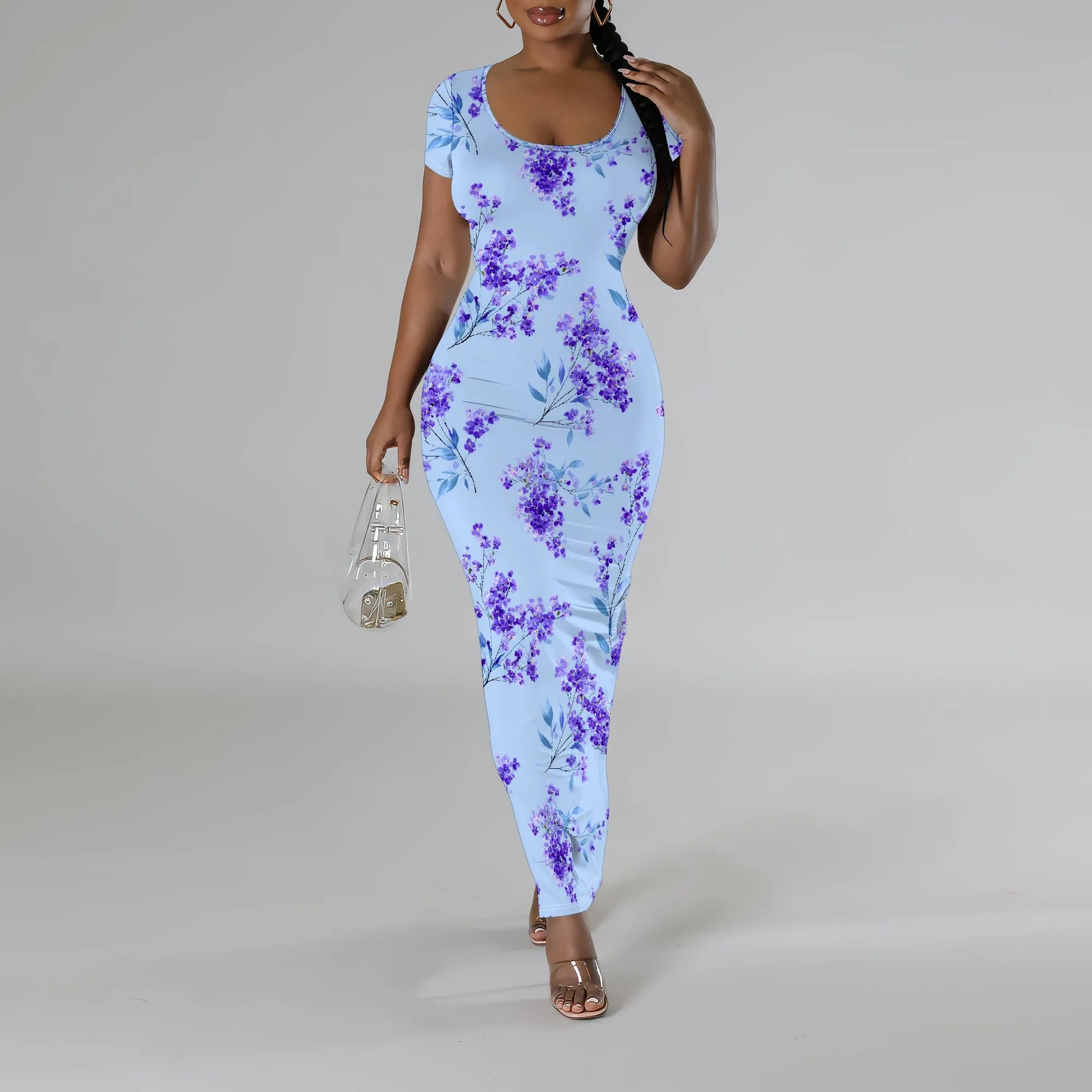 Womens Summer Casual Sexy Short Sleeve Bodycon Dress Basic Pencil Midi Club Dresses