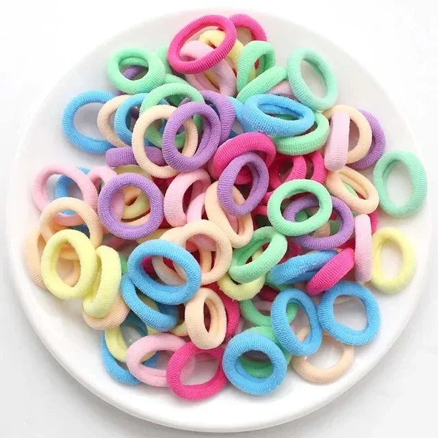 Clearance_200PCS Women Girls Colorful Nylon Elastic Hair Bands Ponytail Hold Small Hair Tie Rubber Bands Scrunchie Hair Accessor 
