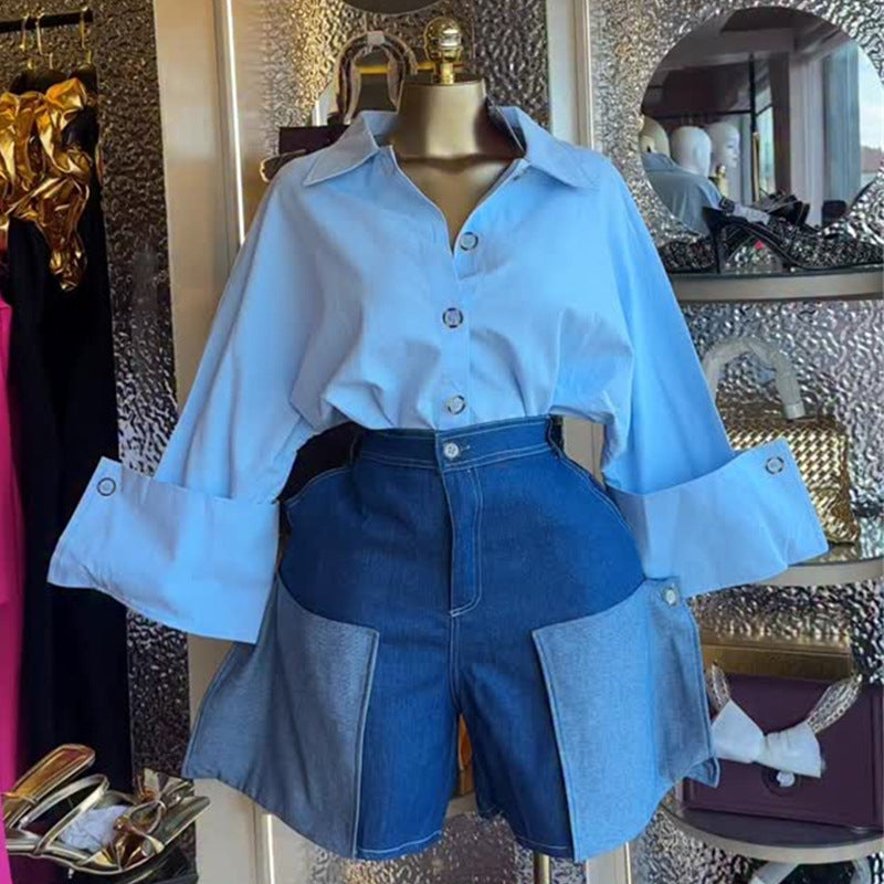 Turn-down Collar Designer-style Niche Versatile Solid-color Shirt