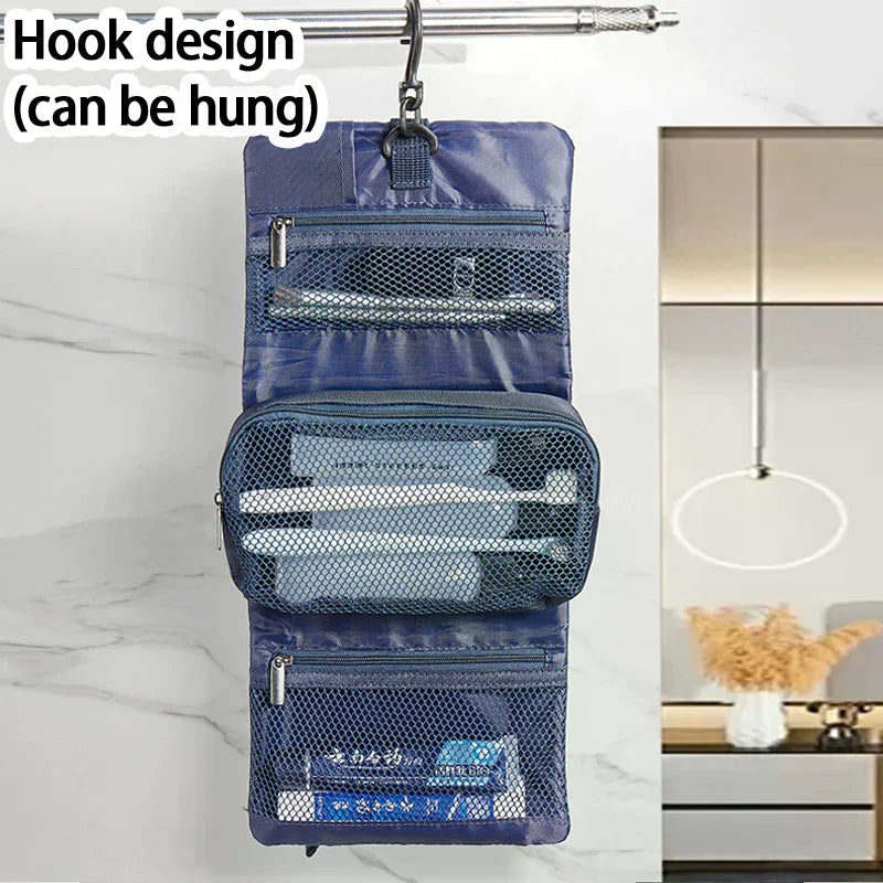 Buckle Folding Toiletry Bag Hook Business Trip Travel Toiletries Storage Bag Cosmetic Bag 