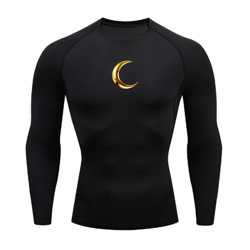 Men's Slim Fit Fashionable Fitness Sportswear 2026 T-Shirt Pattern Top Tight Training Suit Compressed Running Basketball Gear