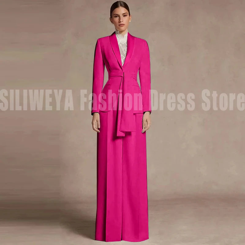 Fashion Office Lady Blazer Pants Female Suit Formal White Jacket Trouser Business Work Wear 2 Piece Set Conjuntos De Mujer