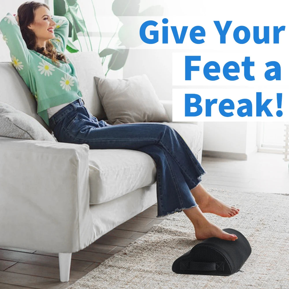 Memory Foam Office Foot Stool & Under Desk Footrest Leg Elevation Pillow for Gaming & Home Office