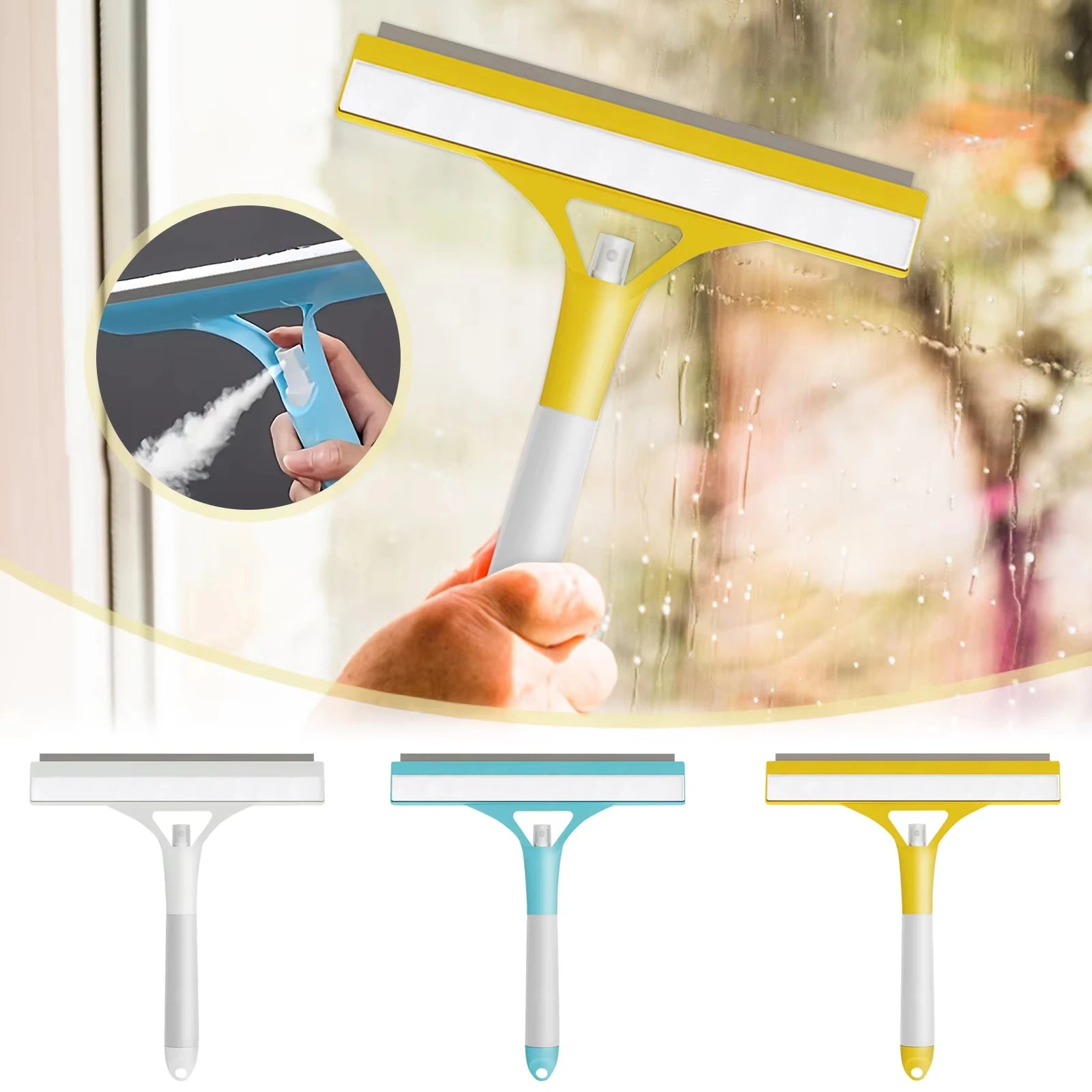 Anti-Fog and Anti-Mildew Multi-functional Squeegee Suitable for Home and Car Use Glass Mirror and Bathroom Tile Cleaning Tools 