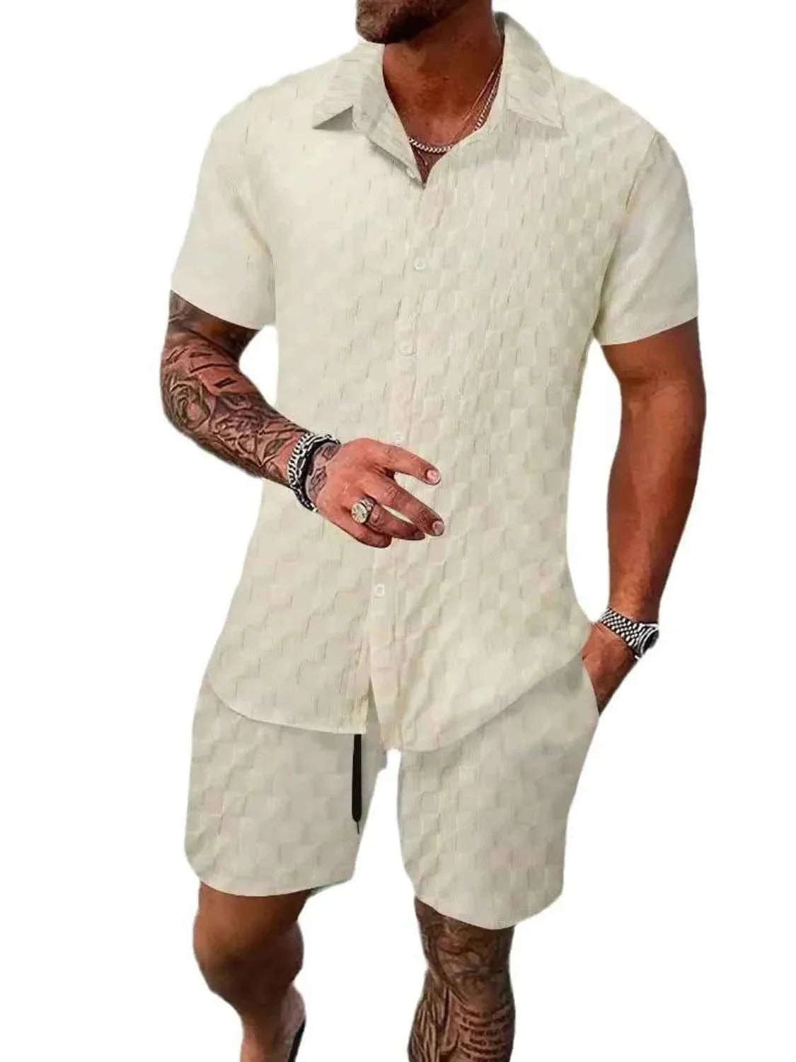 Comfortable Men's Graphic T-Shirt Set with Half Sleeve Tee for Men