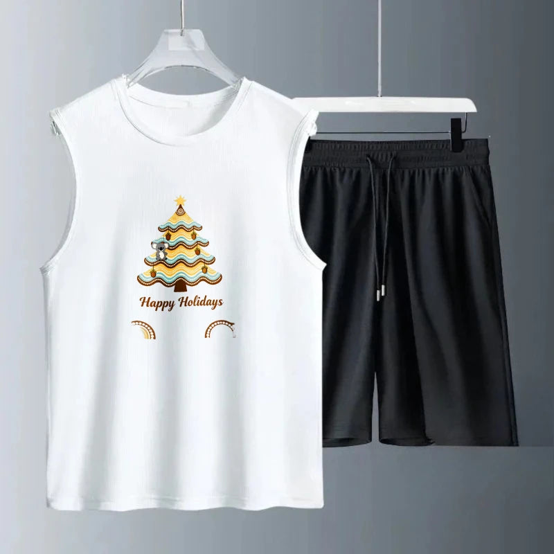 Men's Tank top Sets football Short Sleeve+ Shorts Breathable Summe training suit set men men's clothing set Polyester Fashion