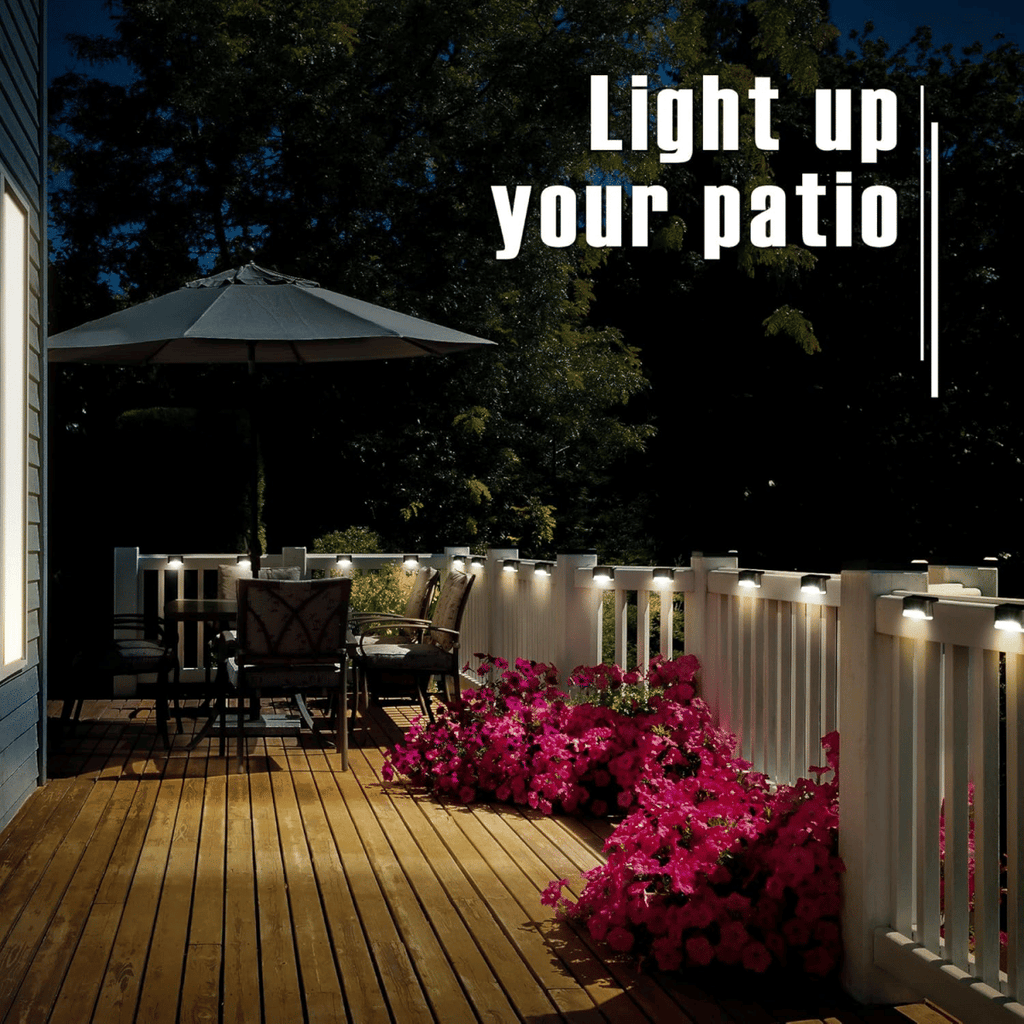 8/16/32 solar outdoor deck lights, garden lights, atmosphere lights, LED walk lights, light source control, suitable for balconies, terraces, stair fences, courtyards, gardens, villas, driveways.