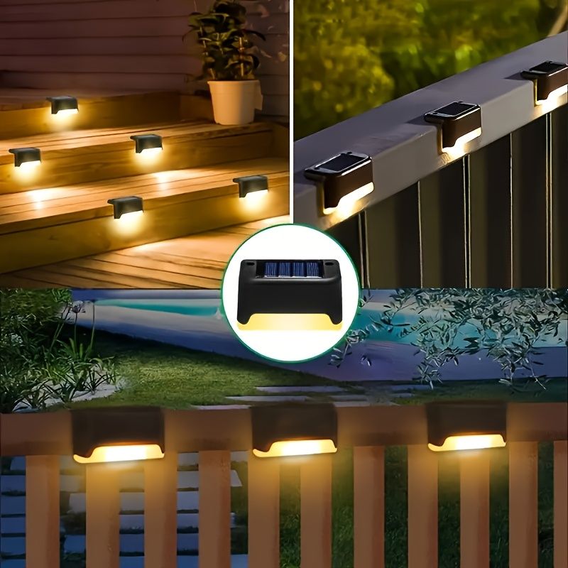 8/16/32 solar outdoor deck lights, garden lights, atmosphere lights, LED walk lights, light source control, suitable for balconies, terraces, stair fences, courtyards, gardens, villas, driveways.