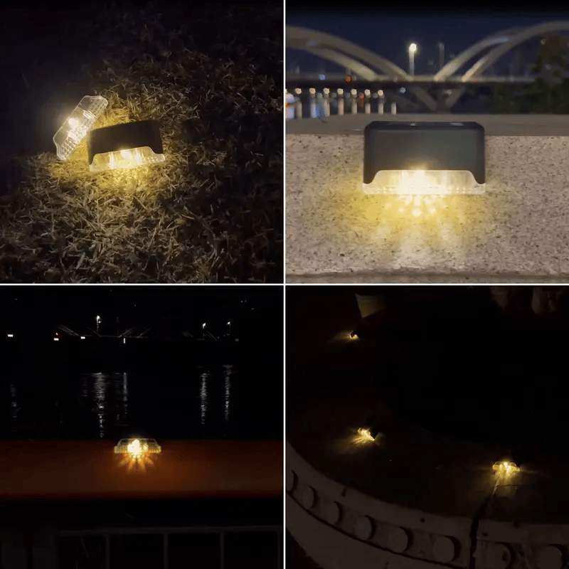 8/16/32 solar outdoor deck lights, garden lights, atmosphere lights, LED walk lights, light source control, suitable for balconies, terraces, stair fences, courtyards, gardens, villas, driveways.