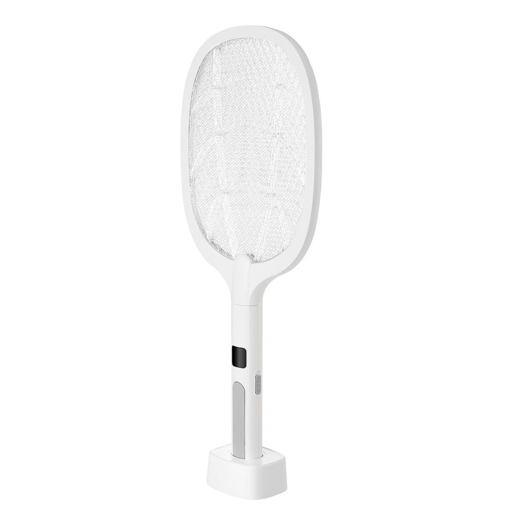 VEVOR Electric Fly Swatter, Zapper Racket with 3 Layers Mesh & Digital Screen Display, Dual Modes Fly Killer with 1500mAh Battery Rechargeable for Home, Bedroom, Kitchen and Patio, White