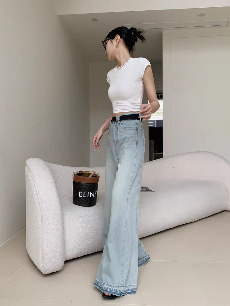 Loose Slimming And Straight Wide Leg Mop Pants