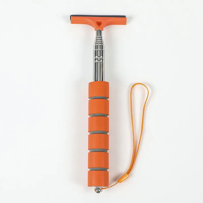 Car Rearview Mirror Wiper Cleaning Tool Auto Glass Mist Cleaner Scraper Car Accessories Handle Telescopic Window Cleaning Brush 