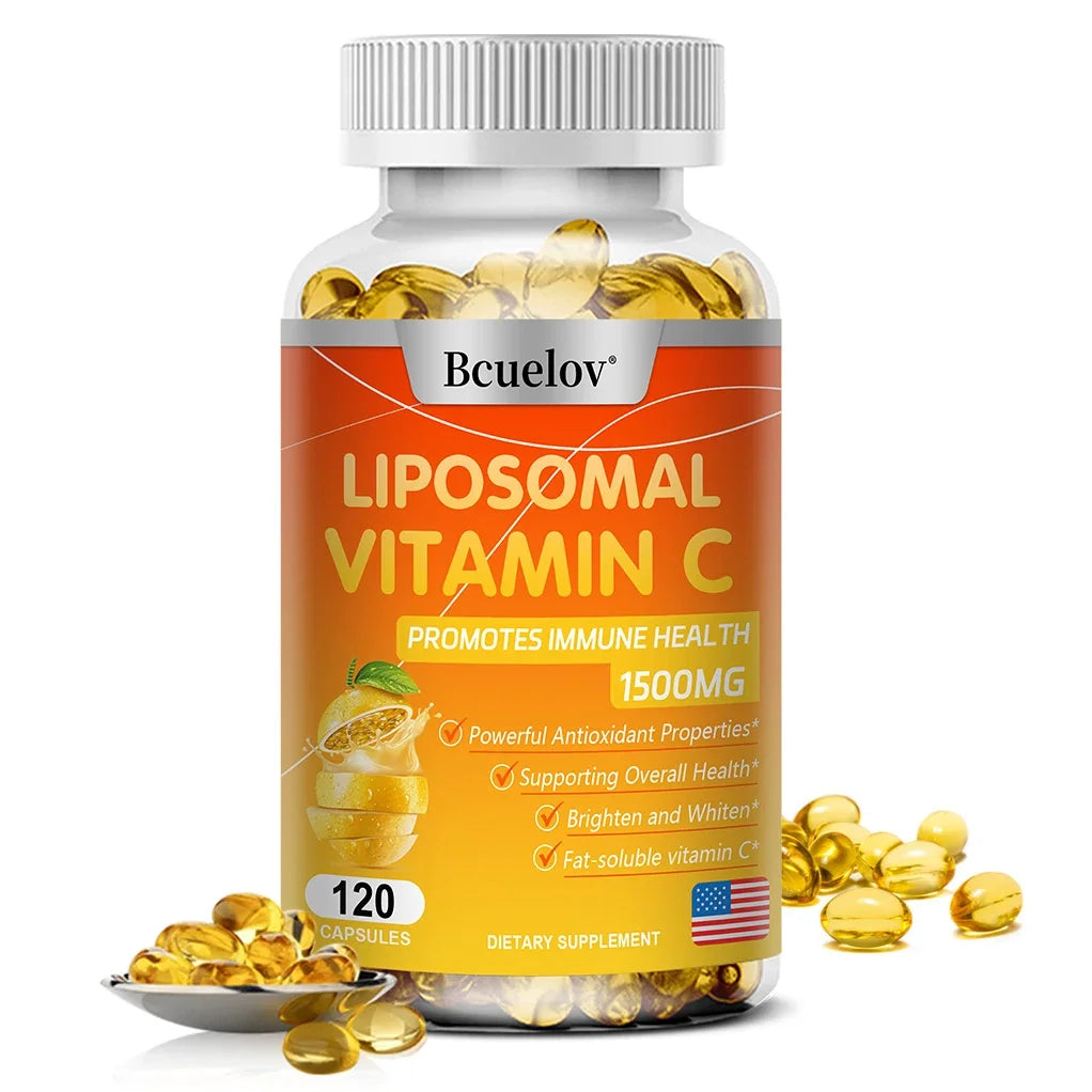 Liposomal Vitamin C - Promotes Collagen Production, Supports Skin, Immune Health, Powerful Antioxidant, Energy Supplement 