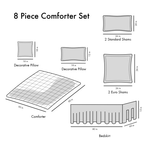 Queen 8 Piece Comforter Set clcha