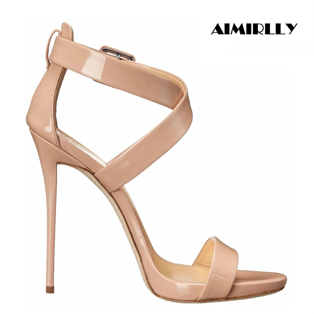 Aimirlly Women Cross Strap High Heel Sandals Open Toe Stiletto Party Work Shoes 