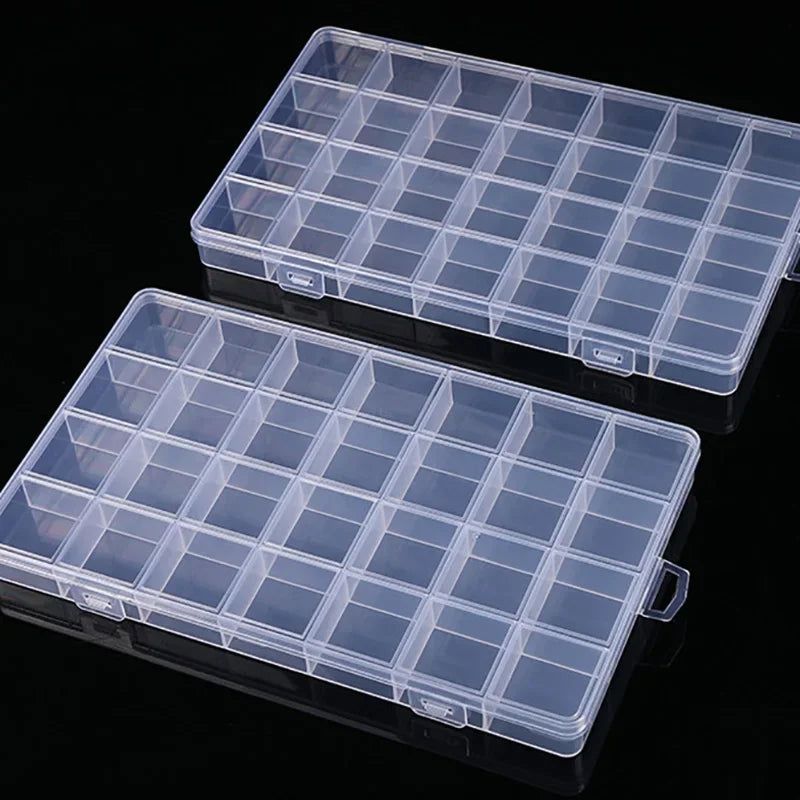 Plastic Storage Box 28 Grid With Slot Beaded Anti-string Grid Jewelry Classification Parts Division Box Jewelry Box Organizer 
